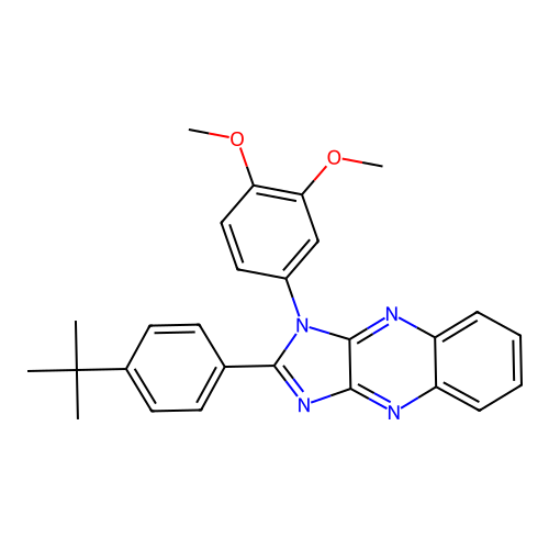 2-(4-tert-butylphenyl)-1-(3,4-dimethoxyphenyl)-1H-imidazo[4,5-b]quinoxaline structure