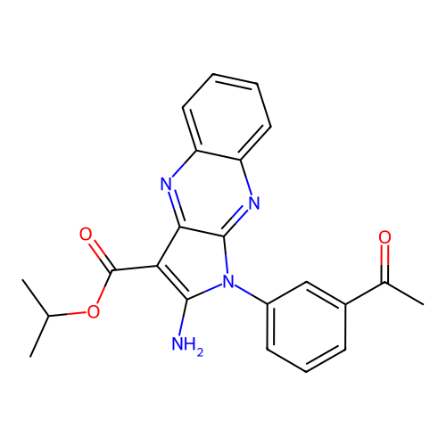 isopropyl 1-(3-acetylphenyl)-2-amino-1H-pyrrolo[2,3-b]quinoxaline-3-carboxylate structure