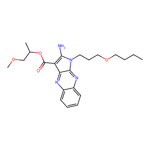 1-methoxypropan-2-yl 2-amino-1-(3-butoxypropyl)-1H-pyrrolo[2,3-b]quinoxaline-3-carboxylate structure