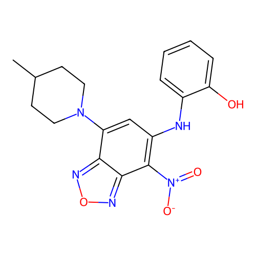 2-{[7-(4-Methylpiperidin-1-yl)-4-nitro-2,1,3-benzoxadiazol-5-yl]amino}phenol structure