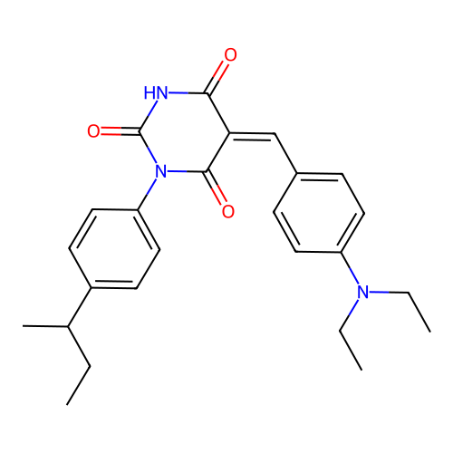 (5Z)-1-(4-butan-2-ylphenyl)-5-[[4-(diethylamino)phenyl]methylidene]-1,3-diazinane-2,4,6-trione structure