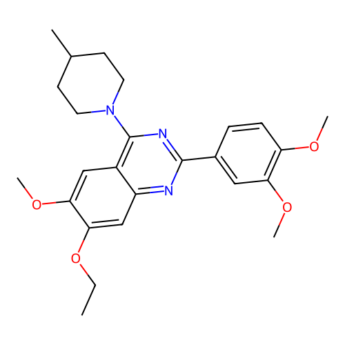 2-(3,4-Dimethoxyphenyl)-7-ethoxy-6-methoxy-4-(4-methylpiperidin-1-yl)quinazoline structure