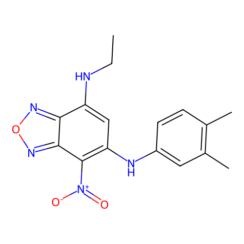 N~6~-(3,4-dimethylphenyl)-N~4~-ethyl-7-nitro-2,1,3-benzoxadiazole-4,6-diamine structure