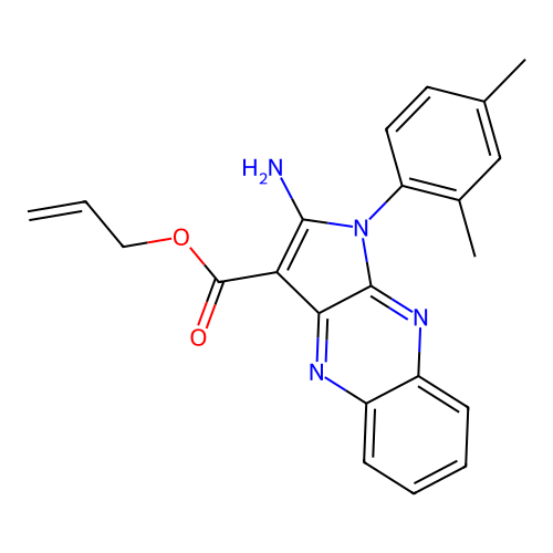 allyl 2-amino-1-(2,4-dimethylphenyl)-1H-pyrrolo[2,3-b]quinoxaline-3-carboxylate structure