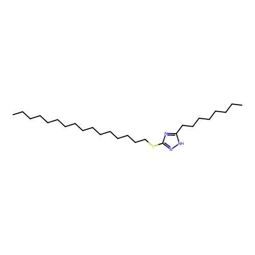 5-(hexadecylsulfanyl)-3-octyl-1H-1,2,4-triazole structure