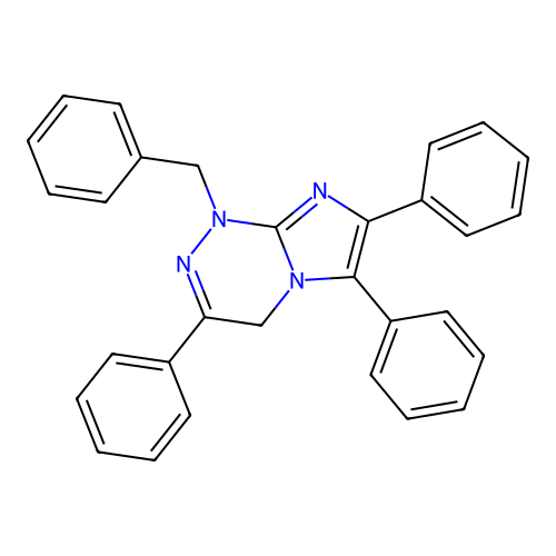 1-Benzyl-3,6,7-triphenyl-1,4-dihydroimidazo[2,1-c][1,2,4]triazine structure