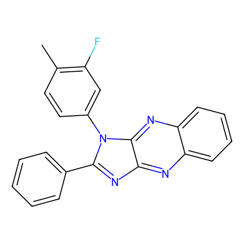 1-(3-fluoro-4-methylphenyl)-2-phenyl-1H-imidazo[4,5-b]quinoxaline structure