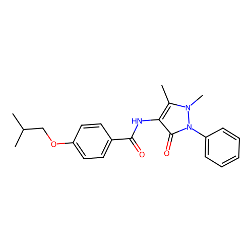 N-(1,5-dimethyl-3-oxo-2-phenylpyrazol-4-yl)-4-(2-methylpropoxy)benzamide structure