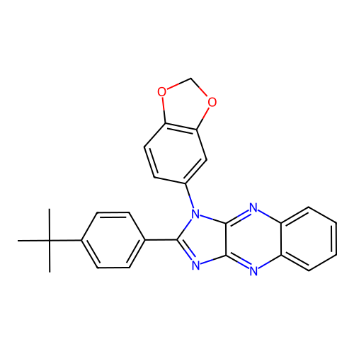 1-(1,3-benzodioxol-5-yl)-2-(4-tert-butylphenyl)-1H-imidazo[4,5-b]quinoxaline structure