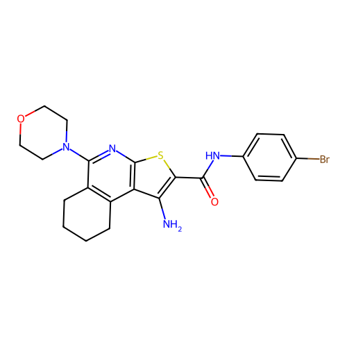 1-amino-N-(4-bromophenyl)-5-morpholin-4-yl-6,7,8,9-tetrahydrothieno[2,3-c]isoquinoline-2-carboxamide structure