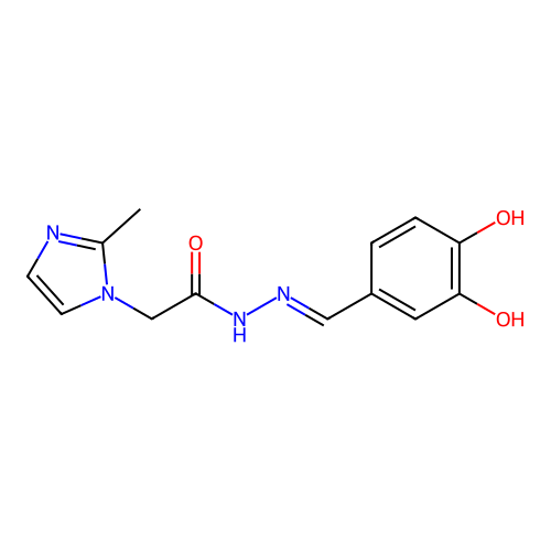 N'-(3,4-dihydroxybenzylidene)-2-(2-methyl-1H-imidazol-1-yl)acetohydrazide structure