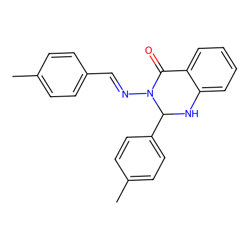 2-(4-methylphenyl)-3-{[(E)-(4-methylphenyl)methylidene]amino}-2,3-dihydroquinazolin-4(1H)-one structure