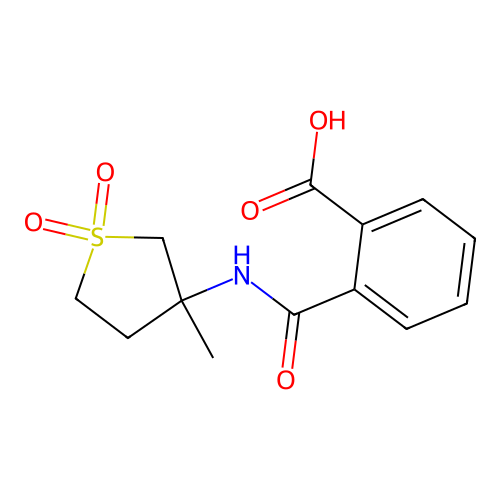 2-[(3-Methyl-1,1-dioxidotetrahydrothiophen-3-yl)carbamoyl]benzoic acid structure