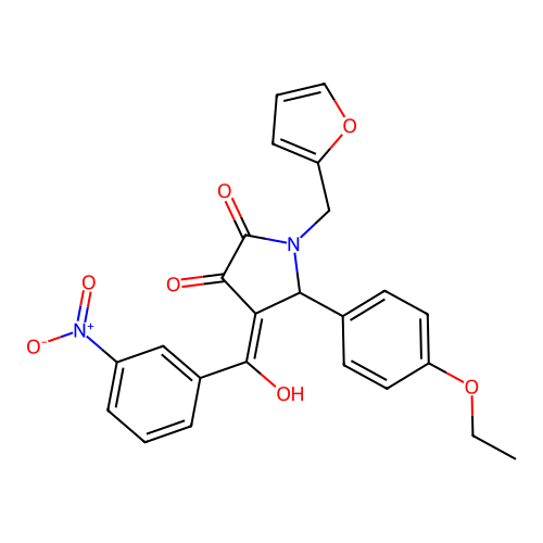 (4E)-5-(4-ethoxyphenyl)-1-(furan-2-ylmethyl)-4-[hydroxy(3-nitrophenyl)methylidene]pyrrolidine-2,3-dione structure
