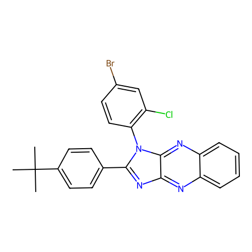1-(4-bromo-2-chlorophenyl)-2-(4-tert-butylphenyl)-1H-imidazo[4,5-b]quinoxaline structure