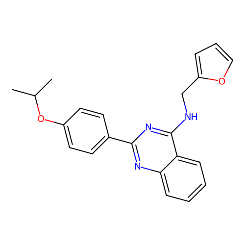 N-(furan-2-ylmethyl)-2-[4-(propan-2-yloxy)phenyl]quinazolin-4-amine structure