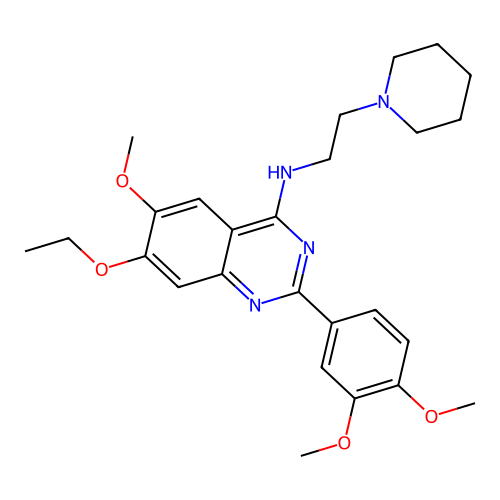 2-(3,4-dimethoxyphenyl)-7-ethoxy-6-methoxy-N-(2-piperidin-1-ylethyl)quinazolin-4-amine structure