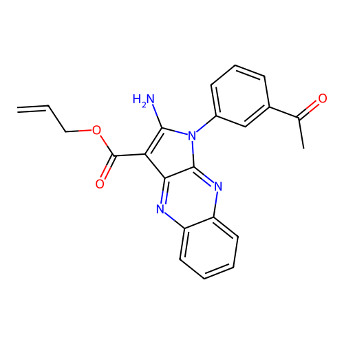 Prop-2-enyl 1-(3-acetylphenyl)-2-aminopyrrolo[3,2-b]quinoxaline-3-carboxylate structure