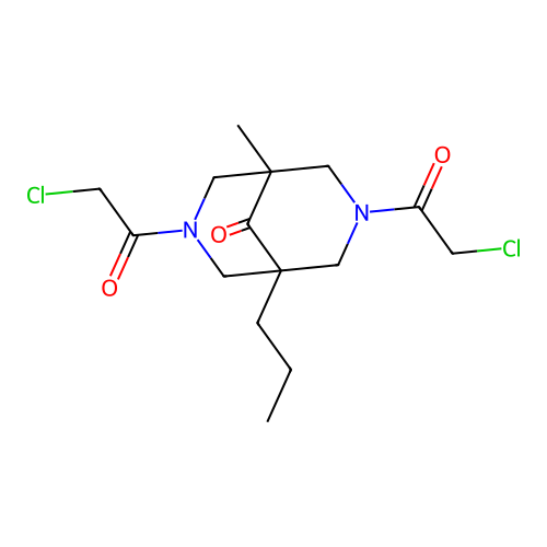 3,7-Bis(chloroacetyl)-1-methyl-5-propyl-3,7-diazabicyclo[3.3.1]nonan-9-one structure