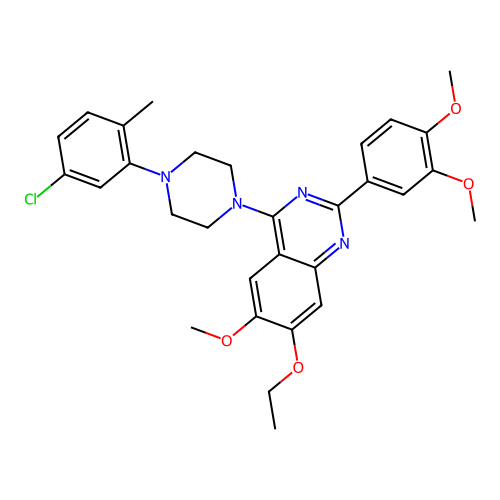 4-[4-(5-chloro-2-methylphenyl)piperazin-1-yl]-2-(3,4-dimethoxyphenyl)-7-ethoxy-6-methoxyquinazoline structure