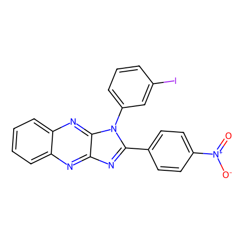 1-(3-iodophenyl)-2-(4-nitrophenyl)-1H-imidazo[4,5-b]quinoxaline structure