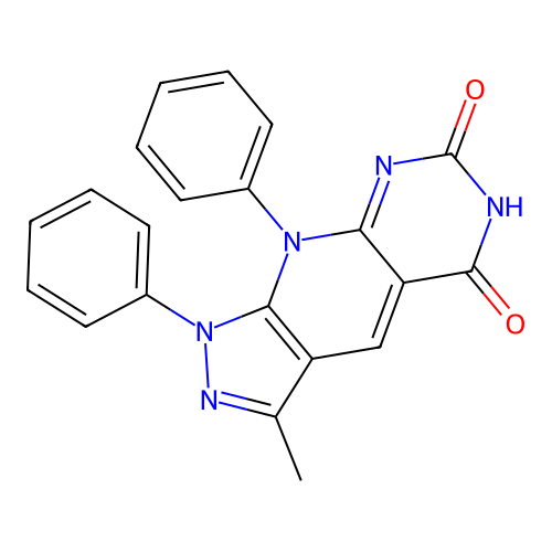 3-methyl-1,9-diphenyl-1H-pyrazolo[4',3':5,6]pyrido[2,3-d]pyrimidine-5,7(6H,9H)-dione structure