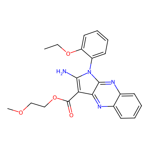 2-methoxyethyl 2-amino-1-(2-ethoxyphenyl)-1H-pyrrolo[2,3-b]quinoxaline-3-carboxylate structure