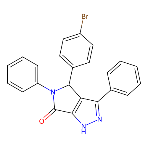 4-(4-bromophenyl)-3,5-diphenyl-4,5-dihydropyrrolo[3,4-c]pyrazol-6(1H)-one structure