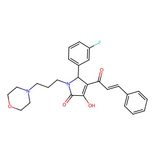 4-cinnamoyl-5-(3-fluorophenyl)-3-hydroxy-1-(3-morpholinopropyl)-1H-pyrrol-2(5H)-one structure