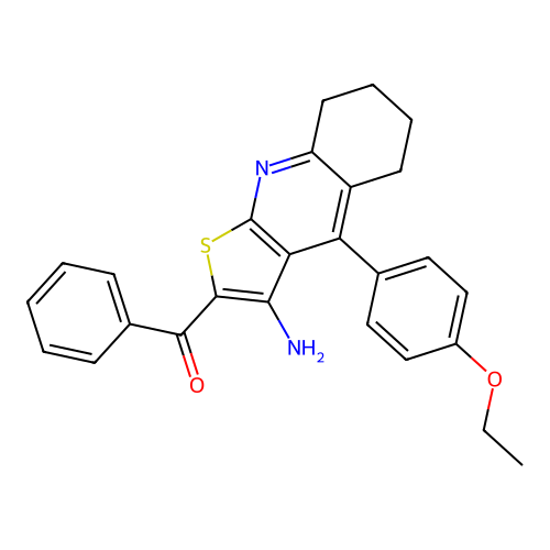 [3-amino-4-(4-ethoxyphenyl)-5,6,7,8-tetrahydrothieno[2,3-b]quinolin-2-yl]-phenylmethanone structure