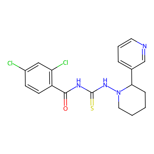2,4-dichloro-N-{[2-(pyridin-3-yl)piperidin-1-yl]carbamothioyl}benzamide structure