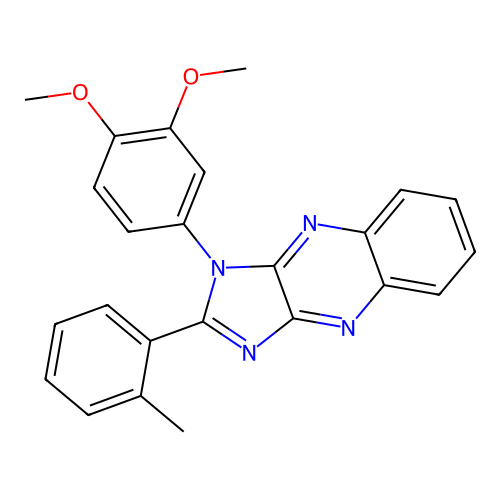 1-(3,4-dimethoxyphenyl)-2-(2-methylphenyl)-1H-imidazo[4,5-b]quinoxaline structure
