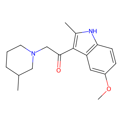 1-(5-methoxy-2-methyl-1H-indol-3-yl)-2-(3-methylpiperidin-1-yl)ethanone structure