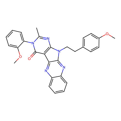 11-(4-methoxyphenethyl)-3-(2-methoxyphenyl)-2-methyl-3H-pyrimido[5',4':4,5]pyrrolo[2,3-b]quinoxalin-4(11H)-one structure
