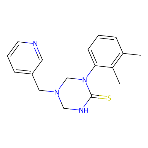 1-(2,3-Dimethylphenyl)-5-(pyridin-3-ylmethyl)-1,3,5-triazinane-2-thione structure