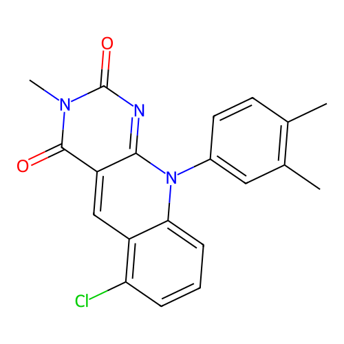 6-chloro-10-(3,4-dimethylphenyl)-3-methylpyrimido[4,5-b]quinoline-2,4(3H,10H)-dione structure