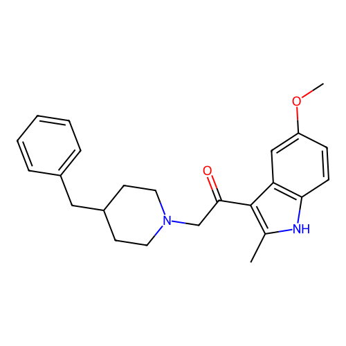 2-(4-benzylpiperidin-1-yl)-1-(5-methoxy-2-methyl-1H-indol-3-yl)ethanone structure