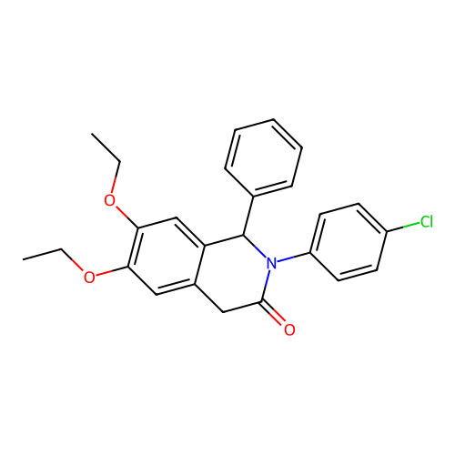 2-(4-chlorophenyl)-6,7-diethoxy-1-phenyl-1,4-dihydroisoquinolin-3(2H)-one structure