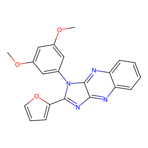 1-(3,5-dimethoxyphenyl)-2-(furan-2-yl)-1H-imidazo[4,5-b]quinoxaline structure