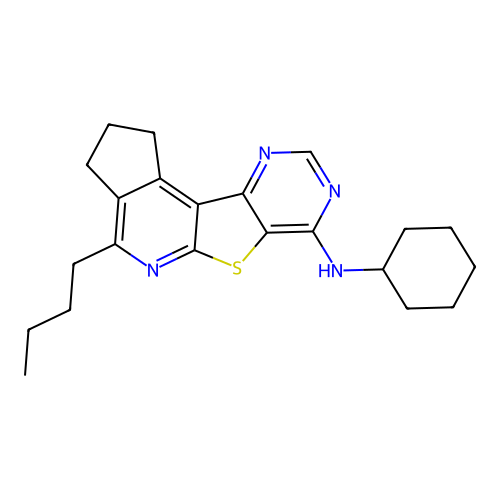 4-butyl-N-cyclohexyl-2,3-dihydro-1H-cyclopenta[4',5']pyrido[3',2':4,5]thieno[3,2-d]pyrimidin-7-amine structure