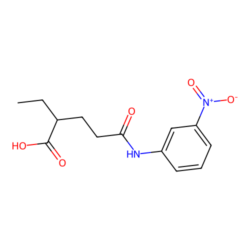 2-Ethyl-4-(3-nitro-phenylcarbamoyl)-butyric acid structure