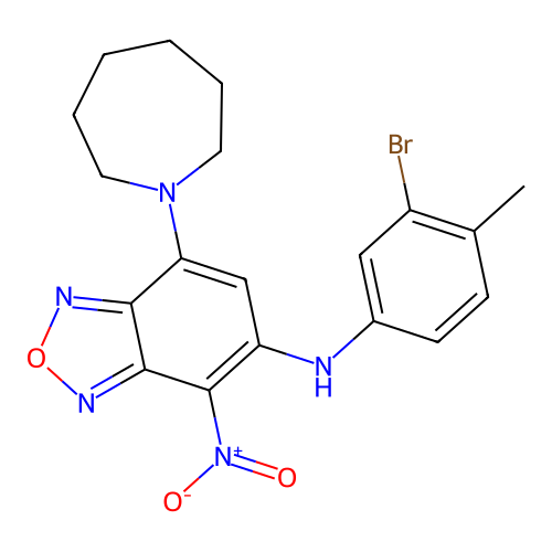 7-(azepan-1-yl)-N-(3-bromo-4-methylphenyl)-4-nitro-2,1,3-benzoxadiazol-5-amine structure