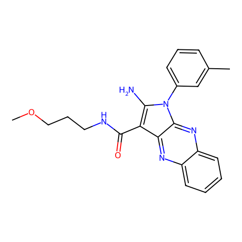 2-amino-N-(3-methoxypropyl)-1-(3-methylphenyl)-1H-pyrrolo[2,3-b]quinoxaline-3-carboxamide structure