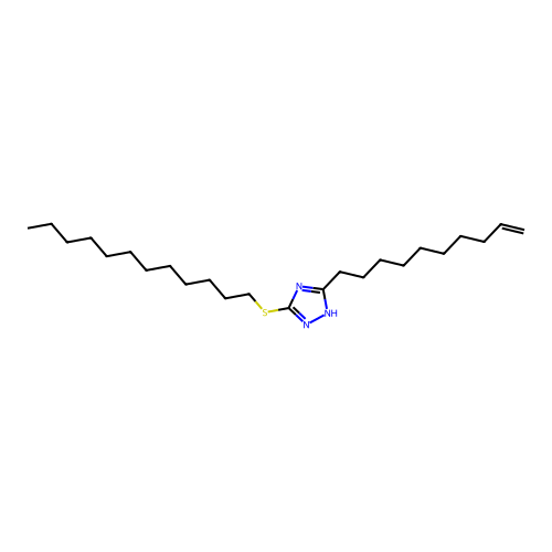 3-(dec-9-en-1-yl)-5-(dodecylsulfanyl)-1H-1,2,4-triazole structure
