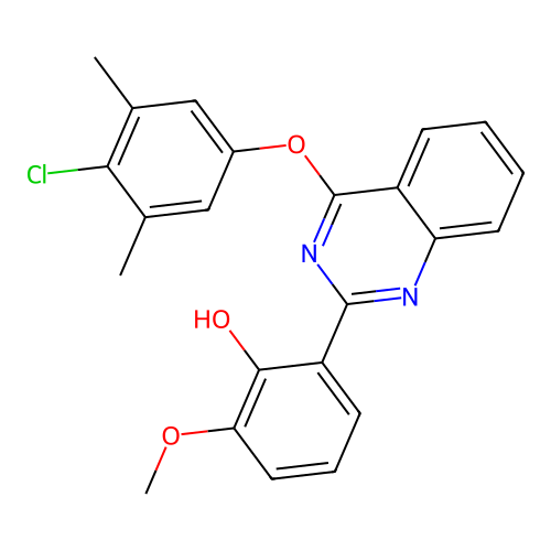 2-(4-(4-Chloro-3,5-dimethylphenoxy)quinazolin-2-yl)-6-methoxyphenol structure
