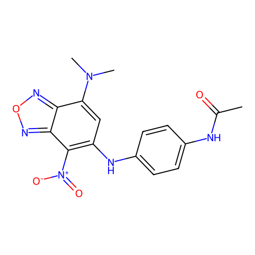 N-(4-{[7-(dimethylamino)-4-nitro-2,1,3-benzoxadiazol-5-yl]amino}phenyl)acetamide structure