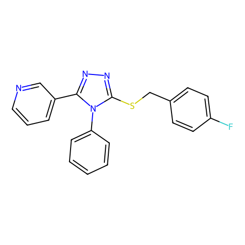 3-{5-[(4-fluorobenzyl)sulfanyl]-4-phenyl-4H-1,2,4-triazol-3-yl}pyridine structure