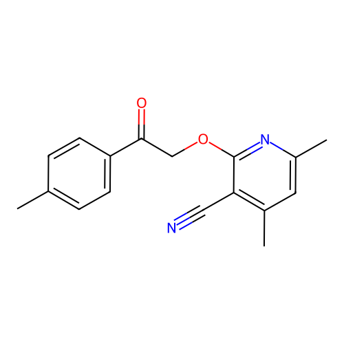 4,6-Dimethyl-2-[2-(4-methylphenyl)-2-oxoethoxy]pyridine-3-carbonitrile structure