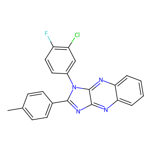 1-(3-chloro-4-fluorophenyl)-2-(4-methylphenyl)-1H-imidazo[4,5-b]quinoxaline structure