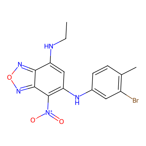 5-N-(3-bromo-4-methylphenyl)-7-N-ethyl-4-nitro-2,1,3-benzoxadiazole-5,7-diamine structure